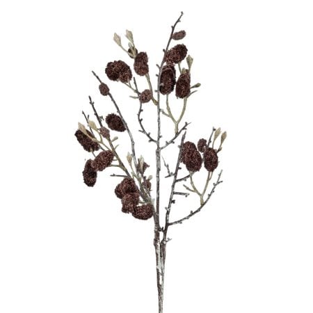 Artificial brown wild cotton branch, 21''