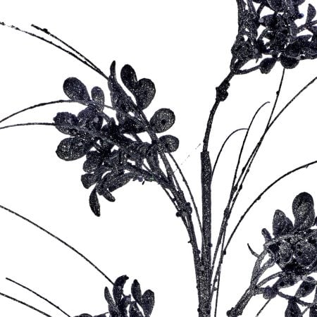 Tige de Noël avec herbes noires brillantes, 27'' - Décors Véronneau