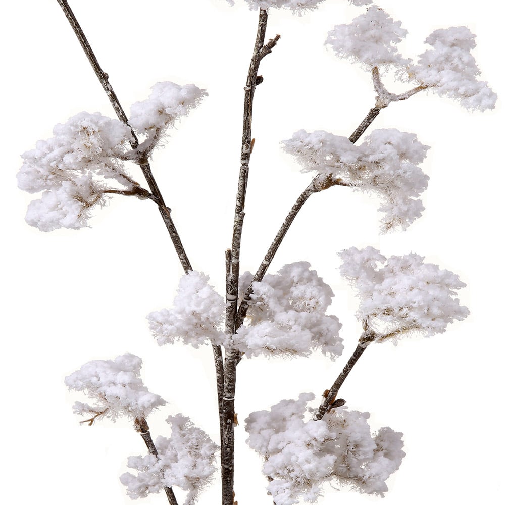 Branche de neige floquée blanche - Décors Véronneau