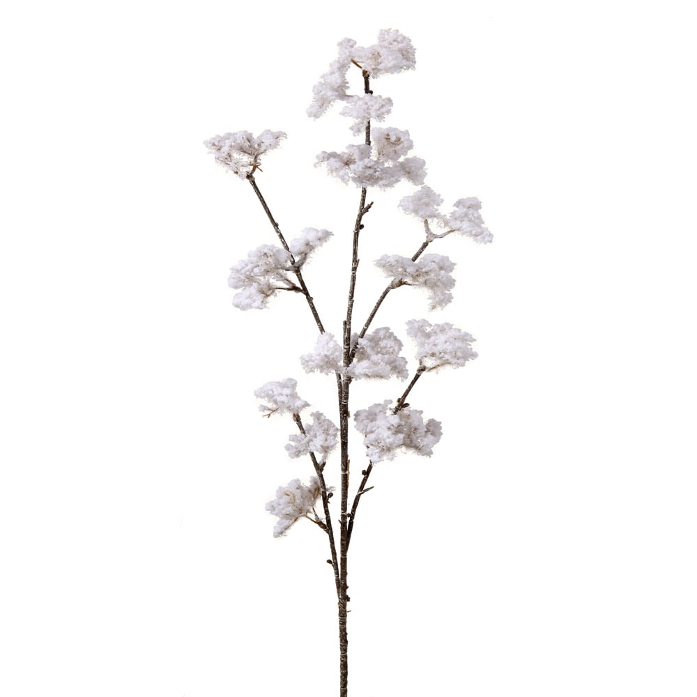 Branche de neige floquée blanche - Décors Véronneau