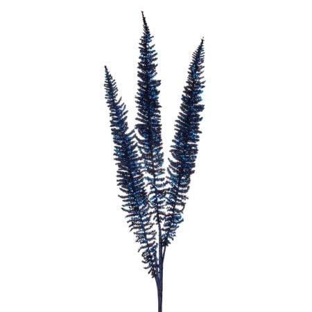 Tige de fougère de Noël bleu nuit à trois frondes, 35''