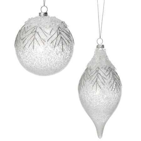 Boule de Noël cristallisée en verre, 4,5''