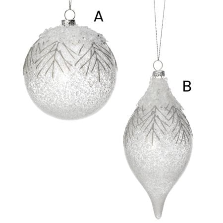 Boule de Noël cristallisée en verre, 4,5'' - Décors Véronneau