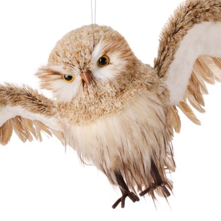 Large flying owl Christmas ornament, 28'' - Décors Véronneau