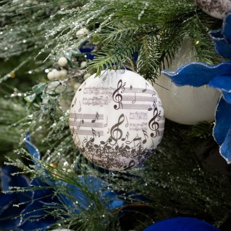 Ornement de Noël disque à motif de partition de musique, 5'' - Décors Véronneau