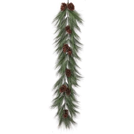 Artificial horsetail pine garland with pinecones, 60''