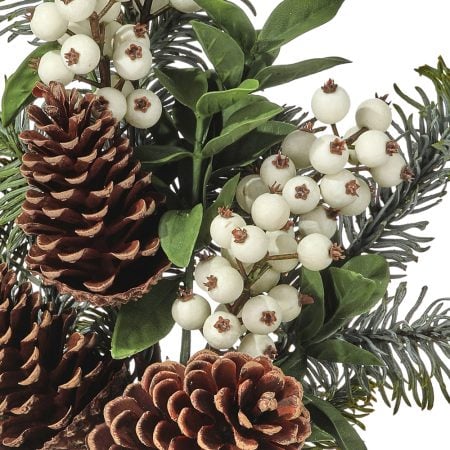 Outdoor artificial UV berry, pinecone and fir pick, 16,5'' - Décors Véronneau