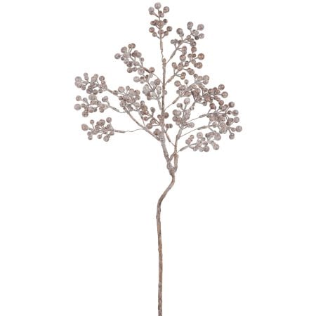 Glittered bronze Christmas berry stem, 24''