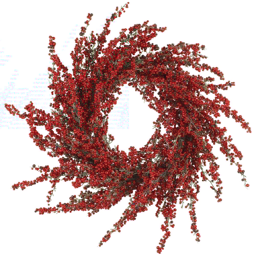 Couronne de baies rouges artificielles - Décors Véronneau