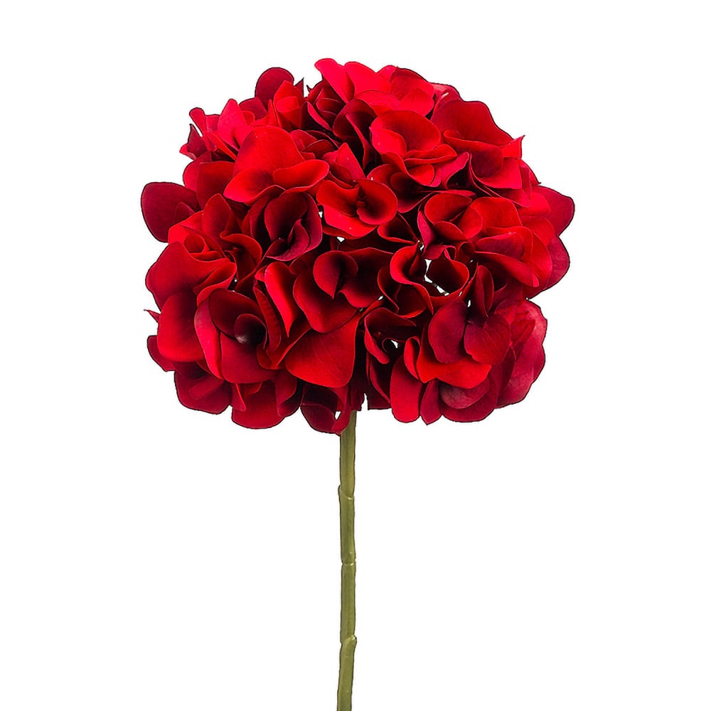 Fleur de Noël hydrangée rouge en velours - Décors Véronneau