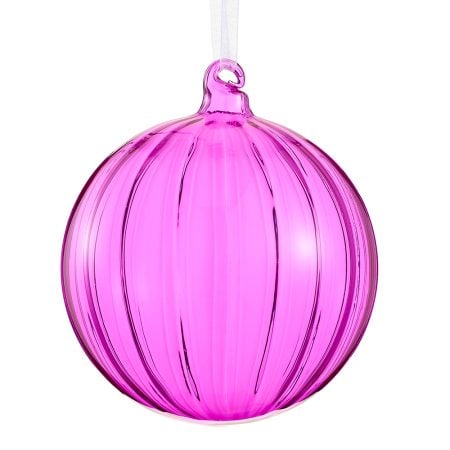 Fuchsia pink glass Christmas ball, 6''
