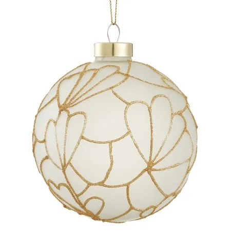 Tiffany-inspired glass Christmas ball ornament, 4''