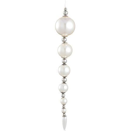 Pearl icicle drop ornament, 10''