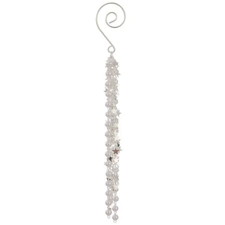 Pearl and star tassel Christmas ornament, 8''