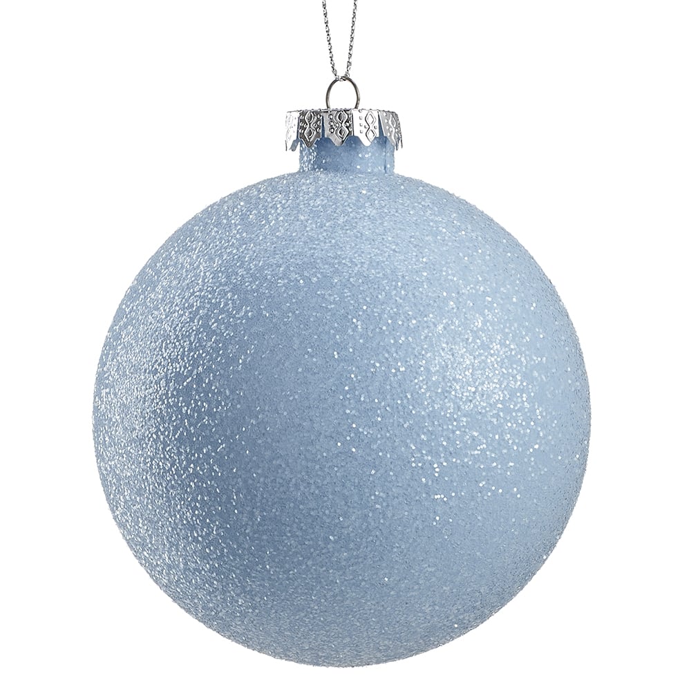 Boule de Noël scintillante bleu pâle - Décors Véronneau