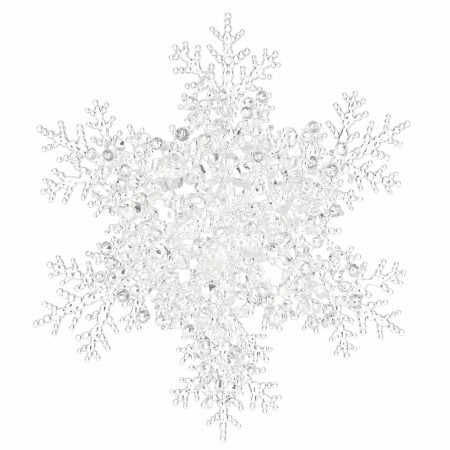 Beaded snowflake Christmas ornament, 8''
