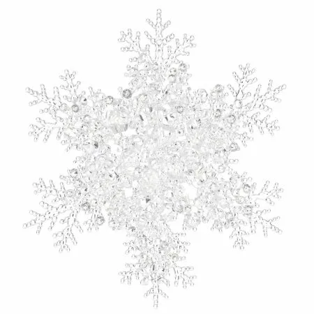 Beaded snowflake Christmas ornament, 8''