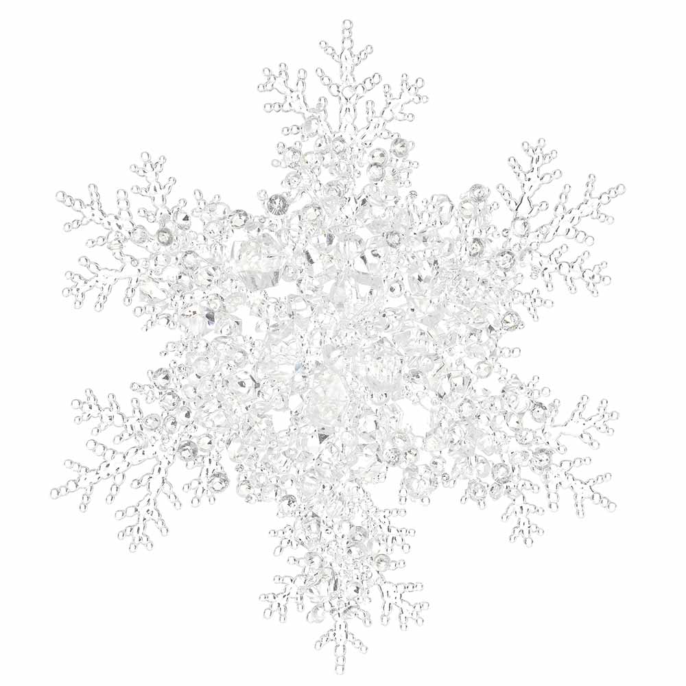 Ornement de Noël flocon de neige avec cristaux - Décors Véronneau