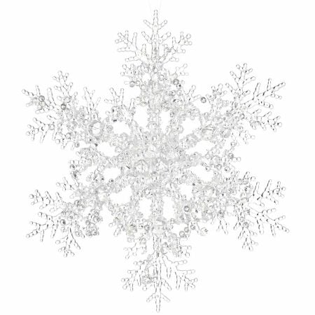 Ornement de Noël flocon de neige avec cristaux, 12''