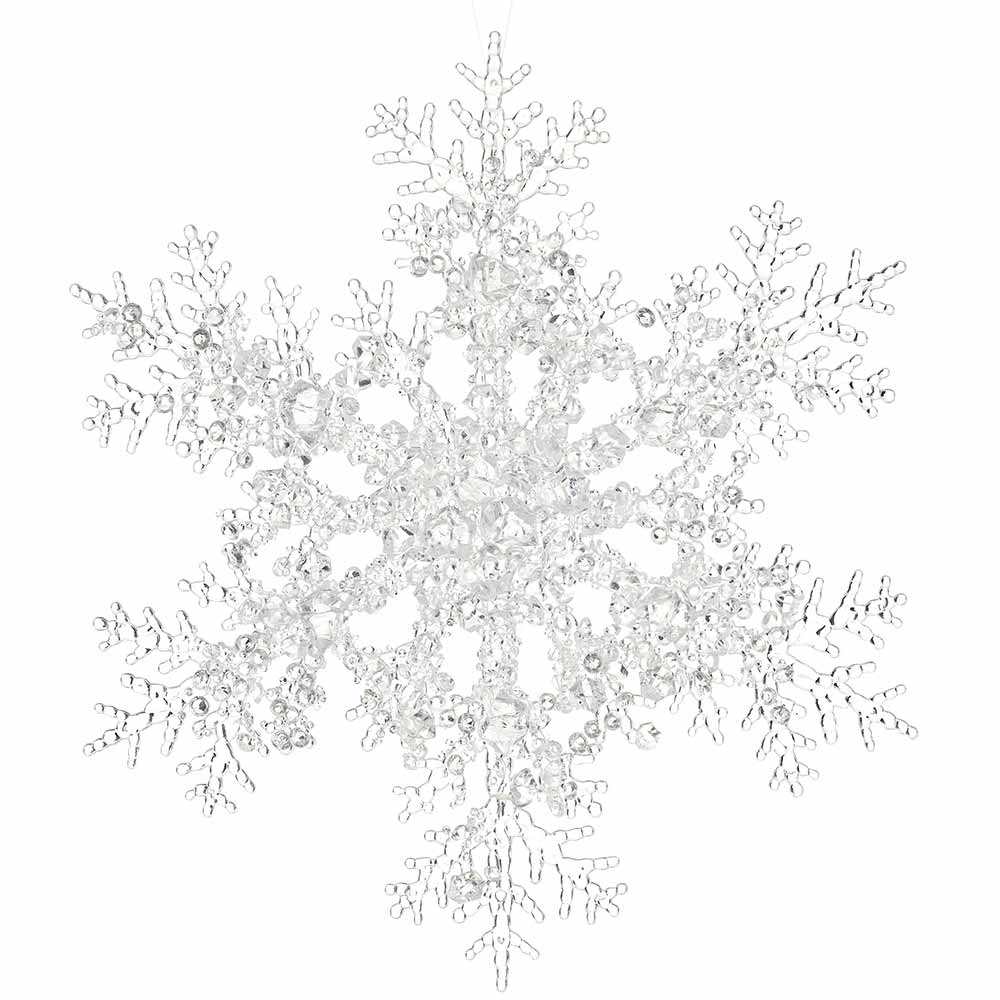 Ornement de Noël flocon de neige avec cristaux - Décors Véronneau