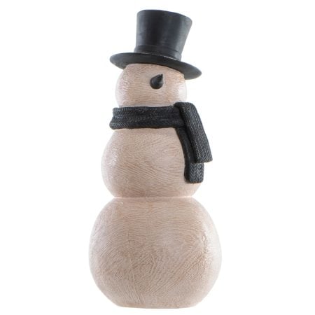 Black and beige decorative snowman, 12''