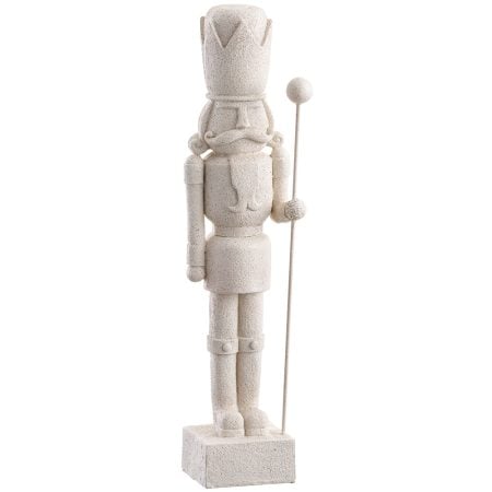 Greige resin Christmas nutcracker, 18,5''