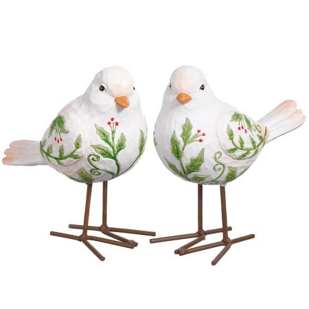 Decorative holly Christmas bird, 6''