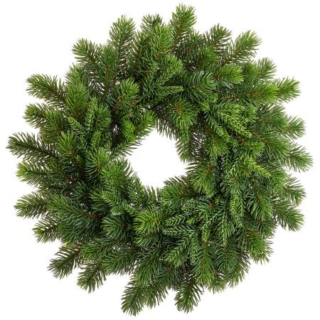 Artificial pine wreath with polystyrene ring, 16''
