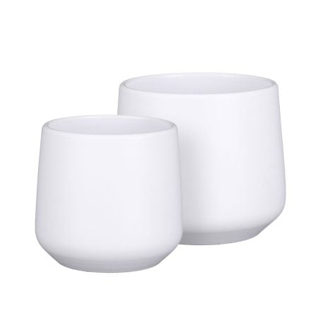 Small matte white ceramic pot