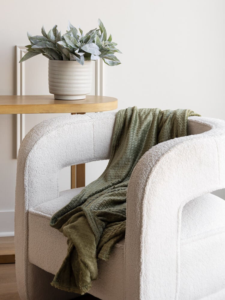 Jeté vert sauge - Décors Véronneau