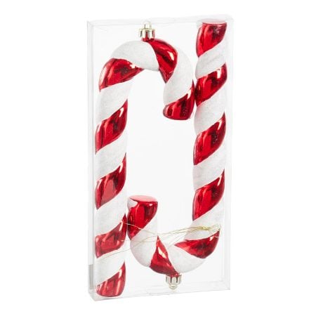 Set of 2 candy cane Christmas ornaments, 10''