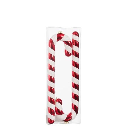 Set of 2 candy cane Christmas ornaments, 15,5''