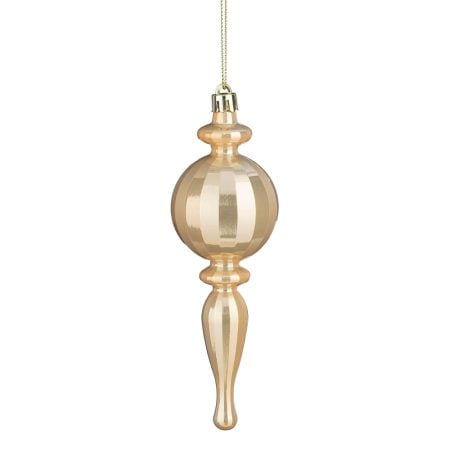 Ornement fleuron de Noël perlé ivoire, 7''