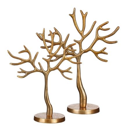 Porte-bijoux doré en forme d'arbre