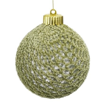 Shatterproof textured green Christmas ball, 4''