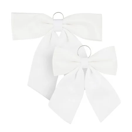 White polyester Christmas bow