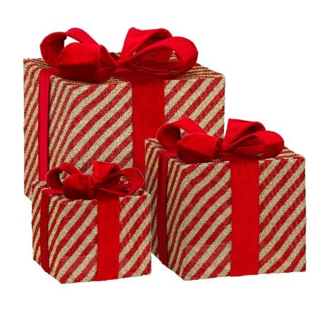 LED decorative stripped red Christmas gift