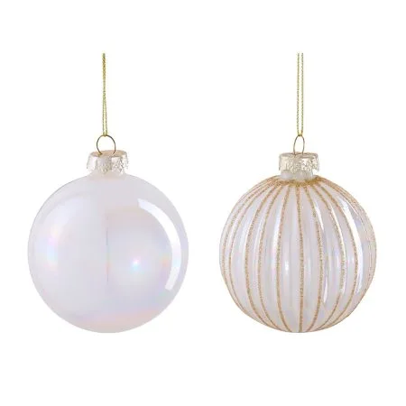 Pearlescent glass Christmas ball ornament, 3''