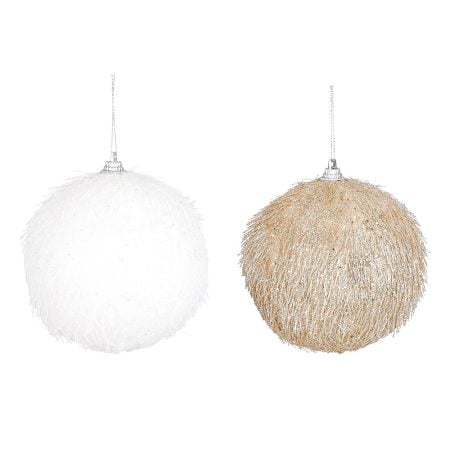 Boule de Noël à paillettes champagne, 4''