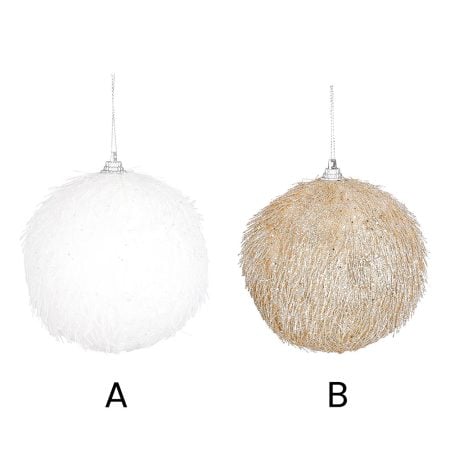 Boule de Noël à paillettes champagne, 4'' - Décors Véronneau