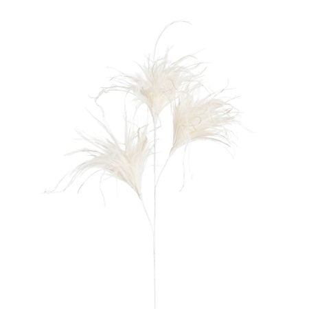 Plumes blanc cassé sur tige triple, 29,5''