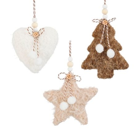 Rustic felt Christmas symbol ornament, 4,5''