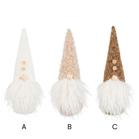 Neutral rustic Christmas gnome plush, 9'' - Décors Véronneau