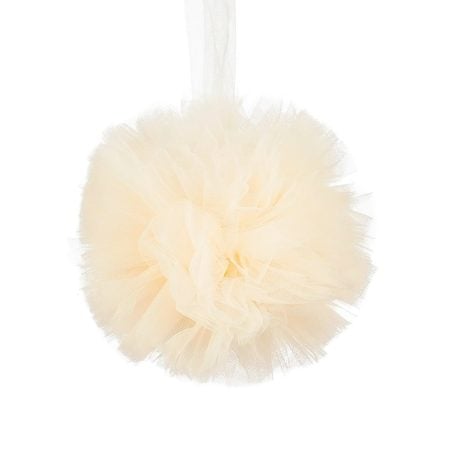 Ornement de Noël balle de tulle crème, 4''