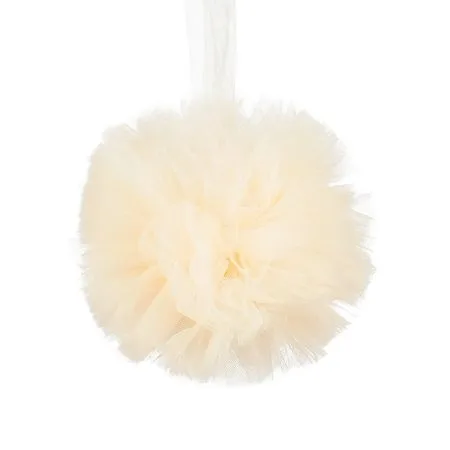 Cream tulle Christmas ball ornament, 4''