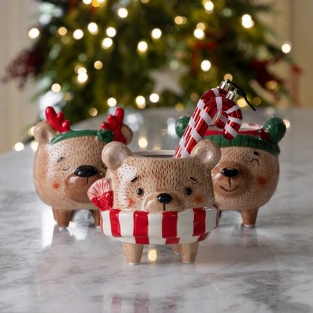 Funny bear Christmas planter, 5 x 5'' - Décors Véronneau
