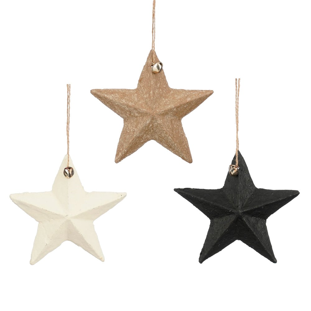 Ornement de Noël étoile en papier mâché recyclé - Décors Véronneau