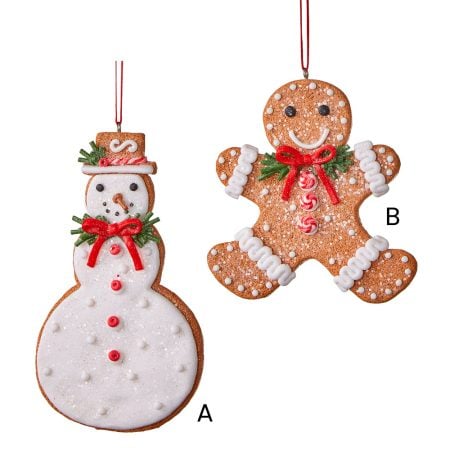 Gingerbread cookie Christmas ornament, 4-5'' - Décors Véronneau