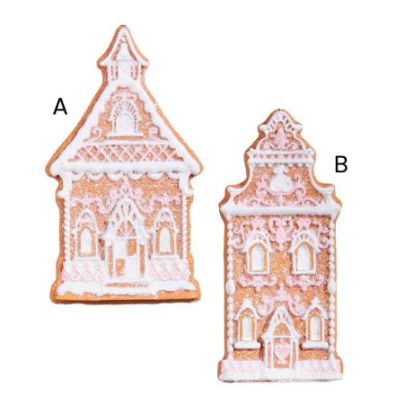 Gingerbread church Christmas ornament, 4'' - Décors Véronneau