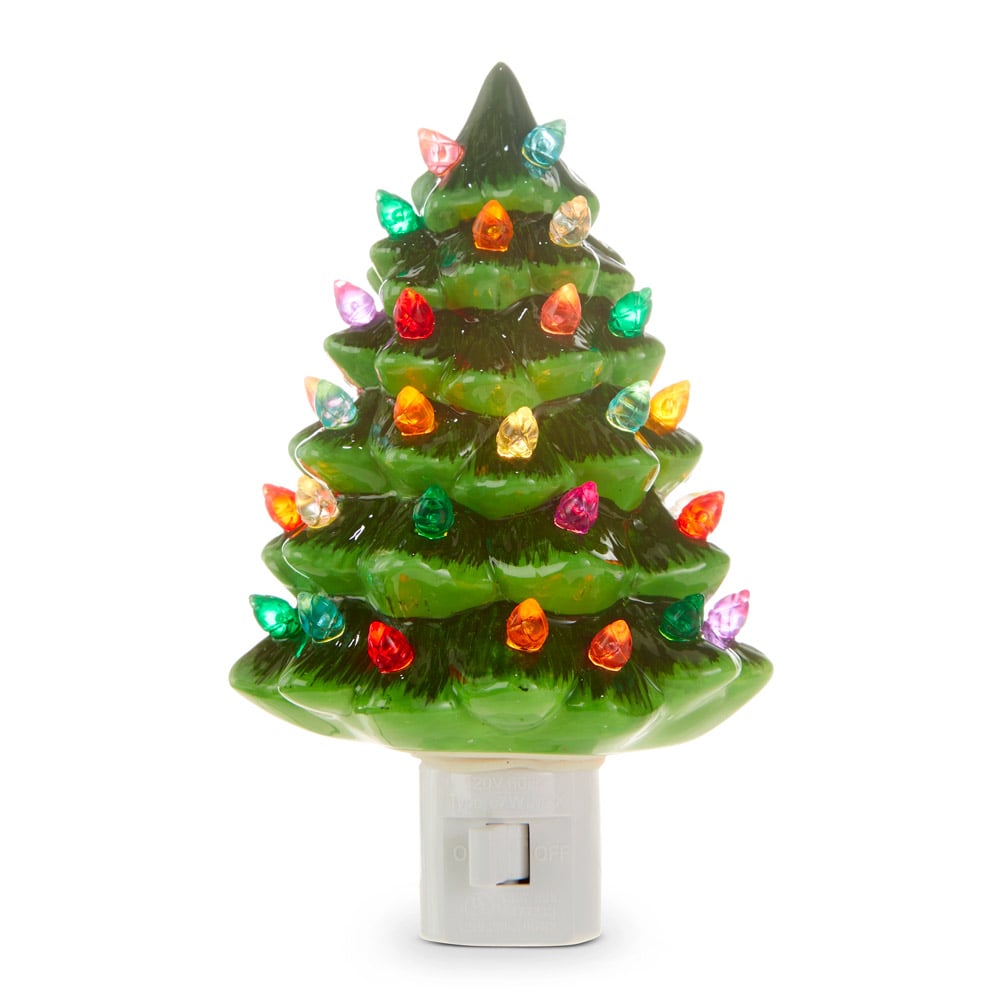 Veilleuse sapin de Noël en céramique - Décors Véronneau